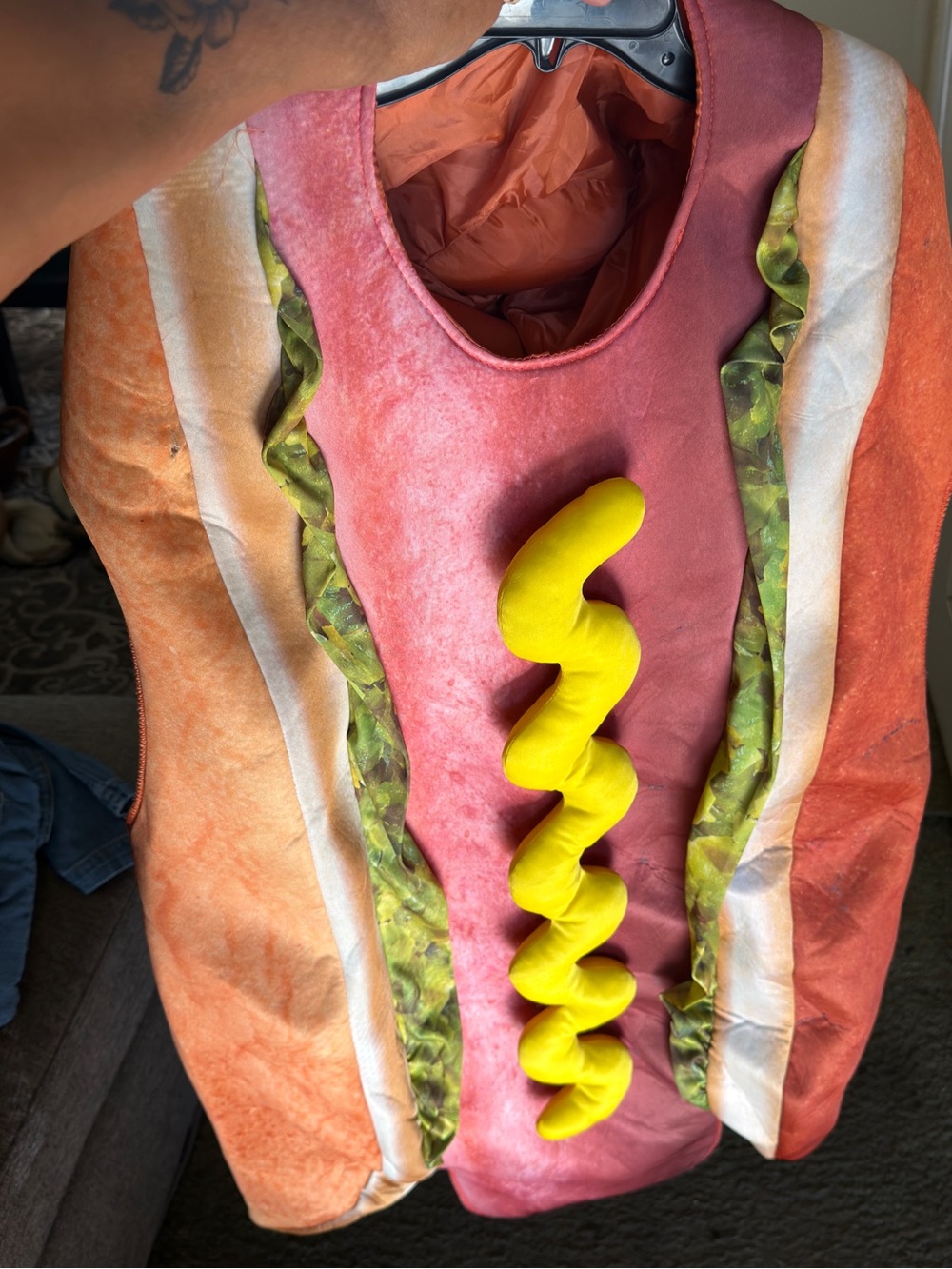 Hot Dog Adult Costume - with mustard-
